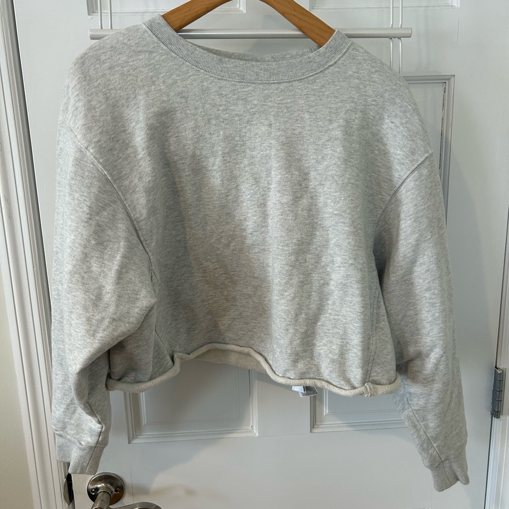 GAP Light Gray Women's Cropped Sweatshirt